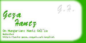 geza hantz business card